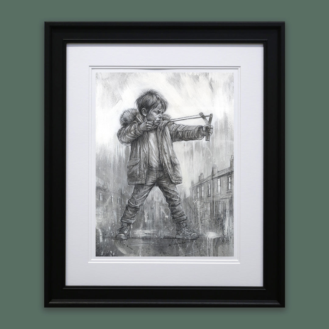 Boy and Catapult - Limited Edition on Paper