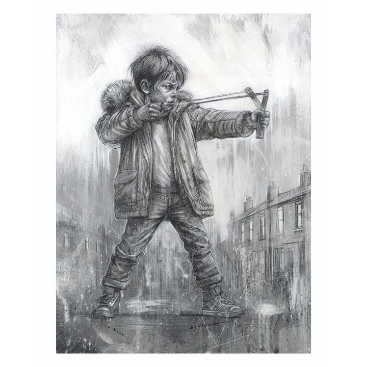 Boy and Catapult - Original Painting