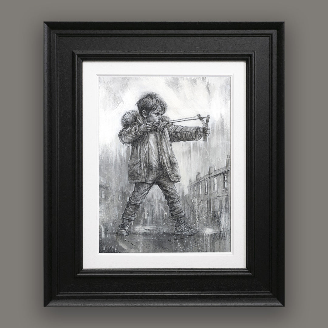 Boy and Catapult - Original Painting
