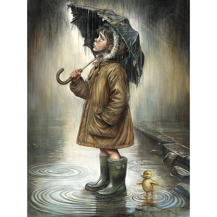 Girl with Duck - Limited Edition on Canvas