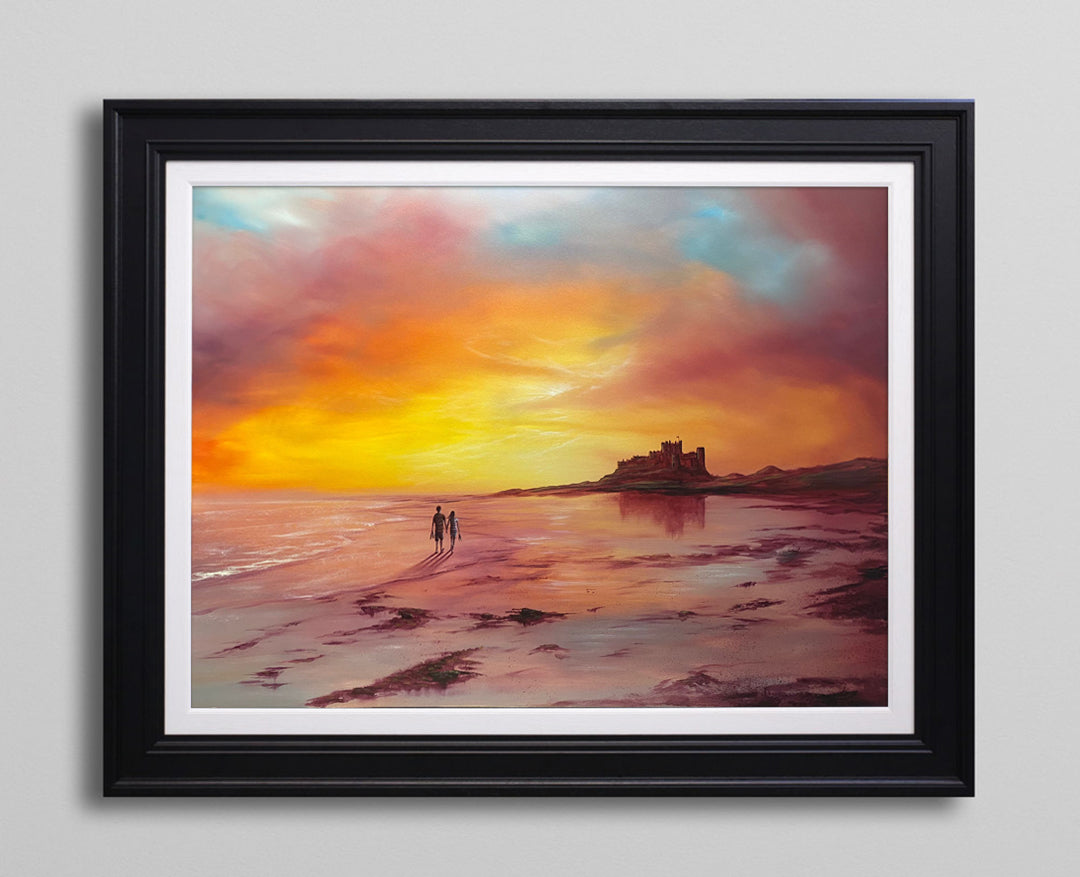 Watching the Sunrise over Bamburgh Castle - Original Painting