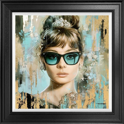 'Hepburn Blue' - Hand Embellished Limited Edition on Canvas